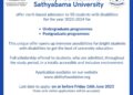 Admission with scholarships for students with disabilities