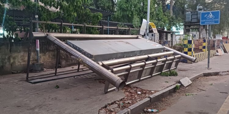Four elderly women injured as bus shelter falls on them