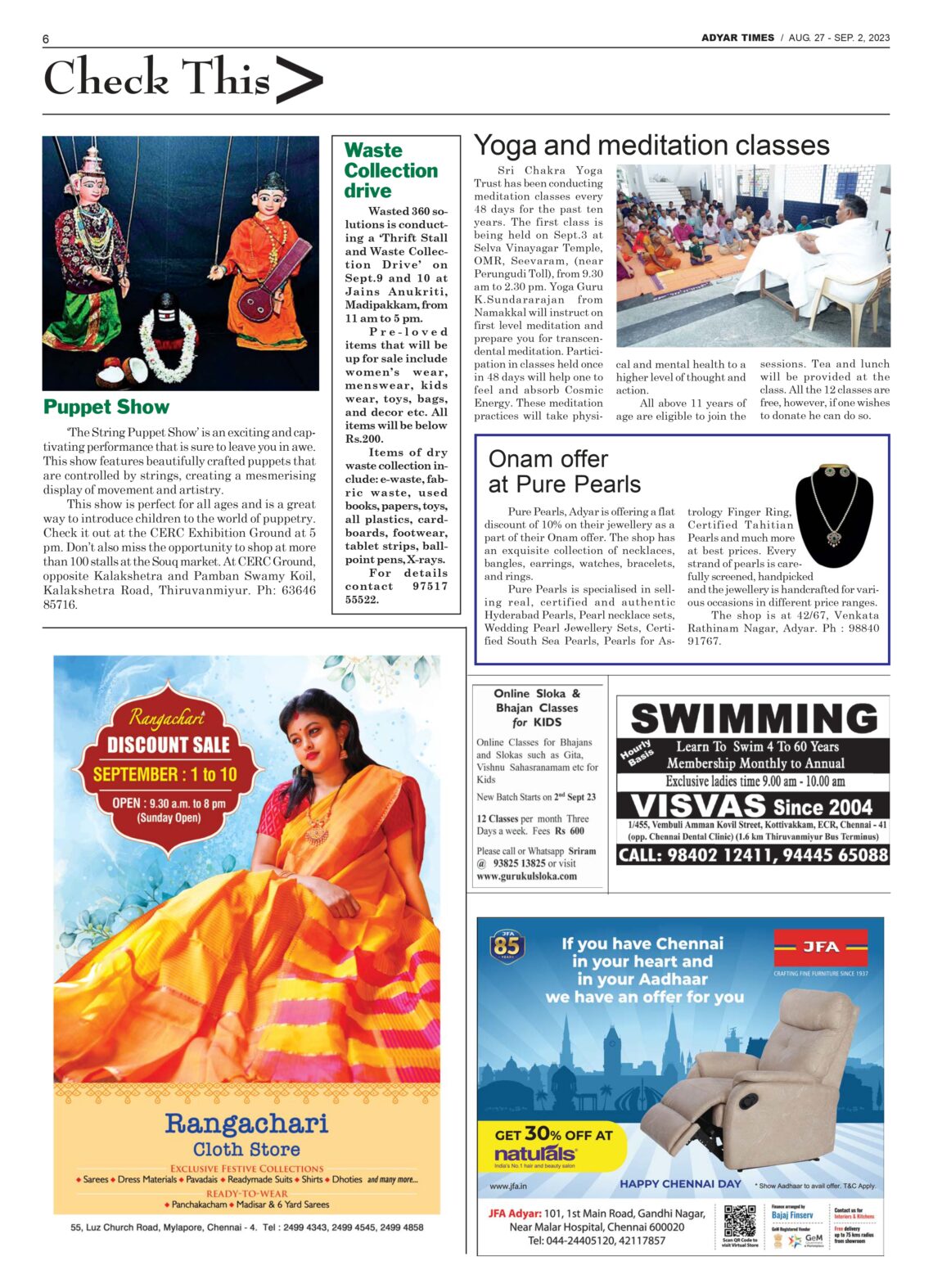 Vol.28, No.49, Aug.27 – Sept.2, 2023 – Adyar Times