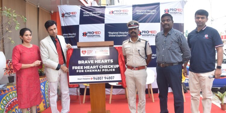 Promed Hospital organises free heart checkup camp for Chennai Police