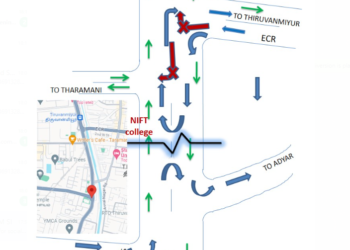 Traffic changes at OMR – Tidel Park junction on a trial basis