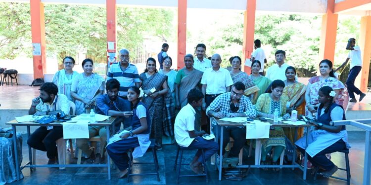 Medical camp at Olcott School