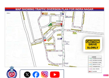 Traffic diversion at Indira Nagar due to CMRL work