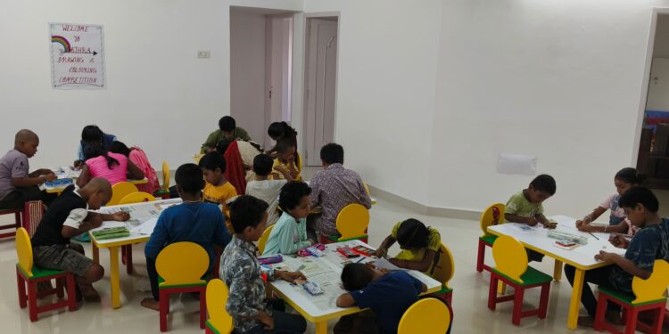 Drawing competition at Asthra Vidhyashram
