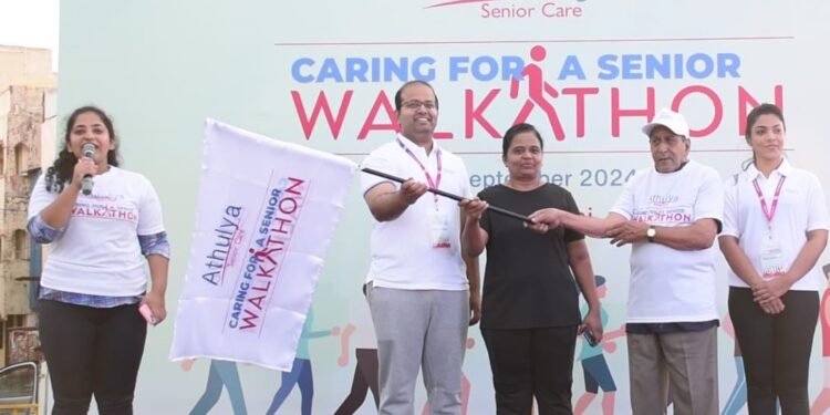 Athulya Senior Care’s walkathon draws 400 participants
