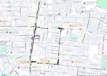 Traffic Diversion at Adyar, Chennai for CMRL work
