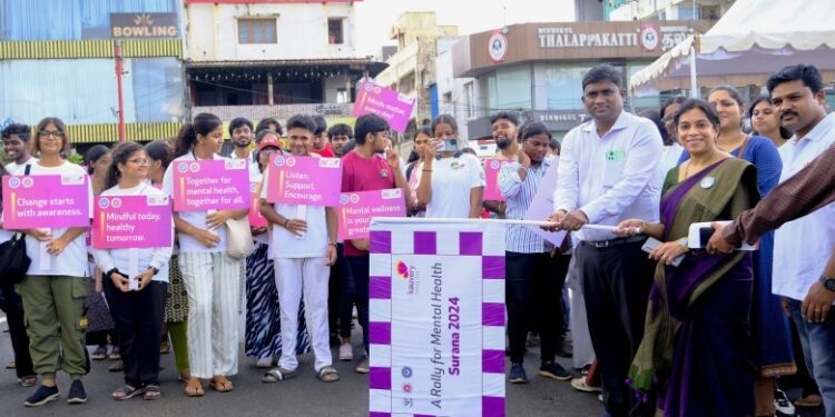 MSSW and Kauvery Hospital organise rally on World Mental Health Day