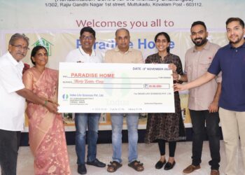 Indus Life Sciences donated Rs.30 lakhs to Paradise Home