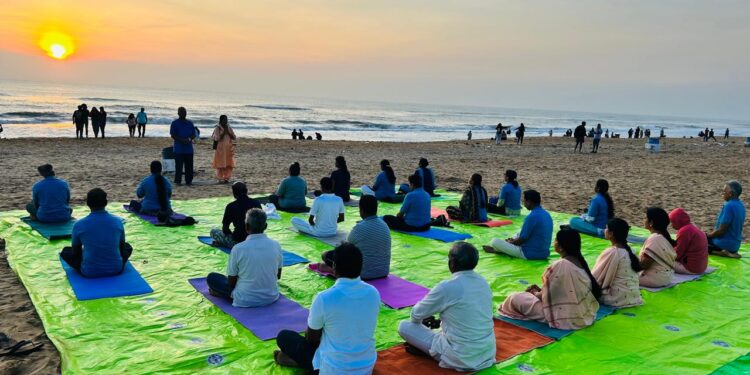 World Meditation Day at Thiruvanmiyur Beach