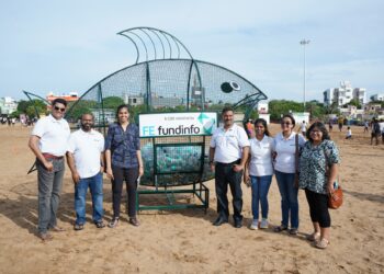 FEfundinfo installs fish-shaped dustbin to combat plastic pollution at Elliot’s Beach