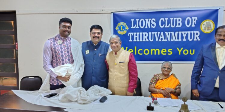 Lions Club of Thiruvanmiyur Installs New Leaders
