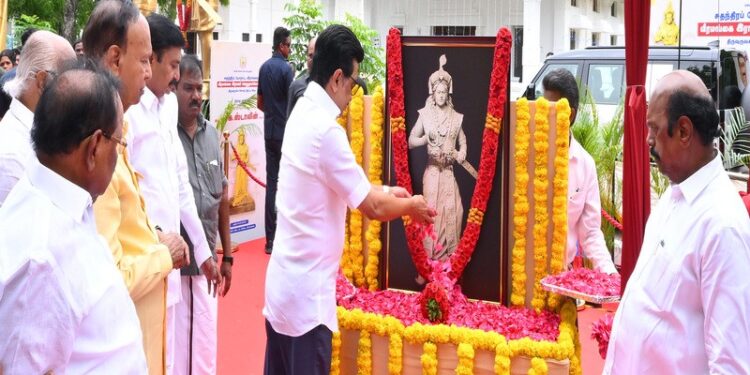 CM Unveils Statue of Rani Velu Nachiyar in Chennai